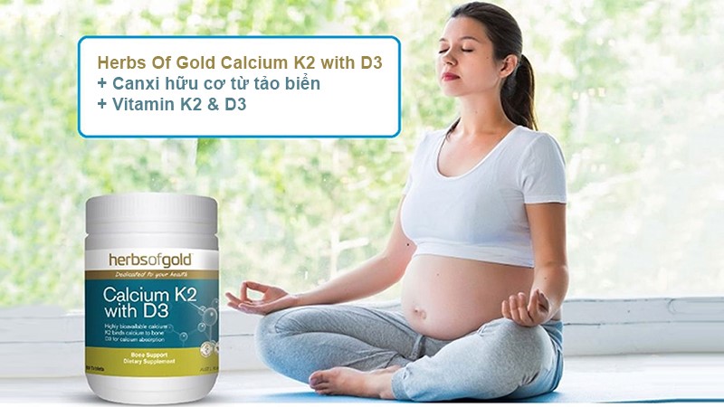  Herbs Of Gold Calcium K2 With K3 bổ sung canxi hữu cơ từ tảo biển cho bà bầu