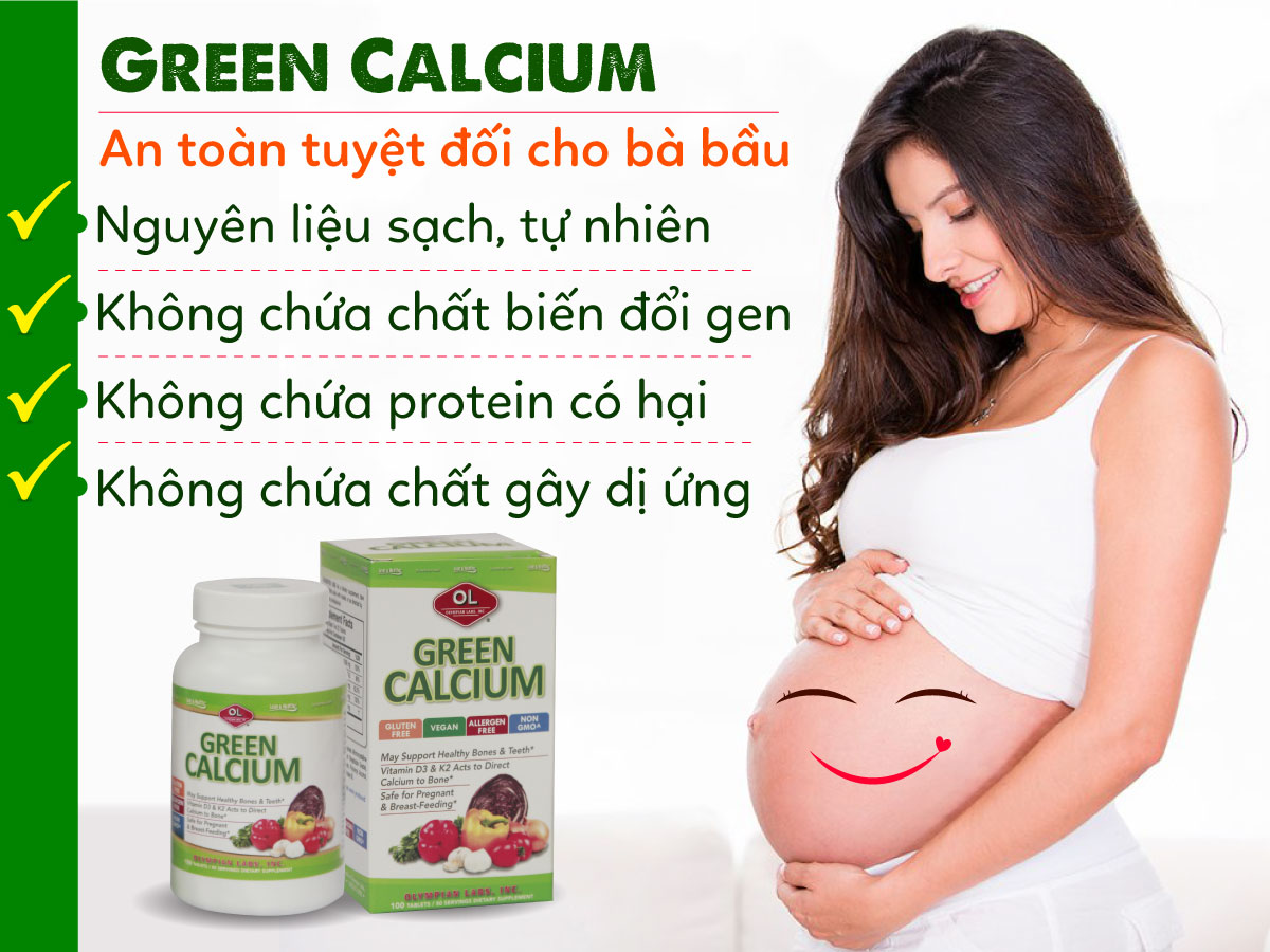 Green Calcium an toàn tuyệt đối cho bà bầu và trẻ em