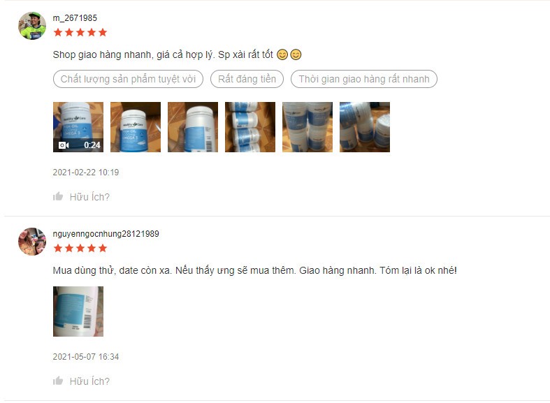 đánh giá sản phẩm viên uống dầu cá Healthy Care Fish Oil