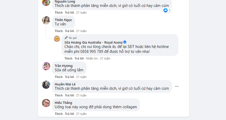 Phàn hồi của người dùng về sữa Lady Care