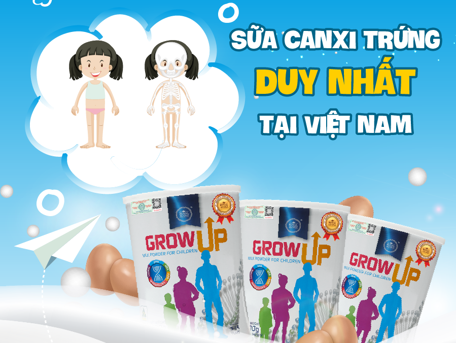 Sữa Hoàng Gia Grow Up có chứa bột lòng đỏ trứng gà thủy phân