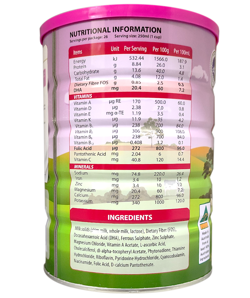 THÀNH PHẦN DƯỠNG CHẤT CÓ TRONG SỮA HOÀNG GIA MOTHER FORMULA CHO BÀ BẦU