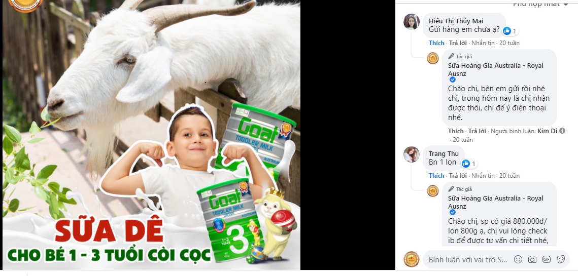Người dùng phản hồi gì về sữa dê hoàng gia Úc goat 3