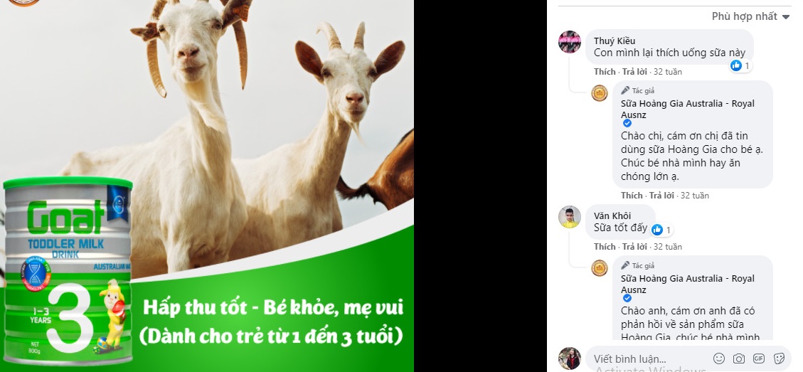 Người dùng nói gì về sữa dê hoàng gia Úc goat 3