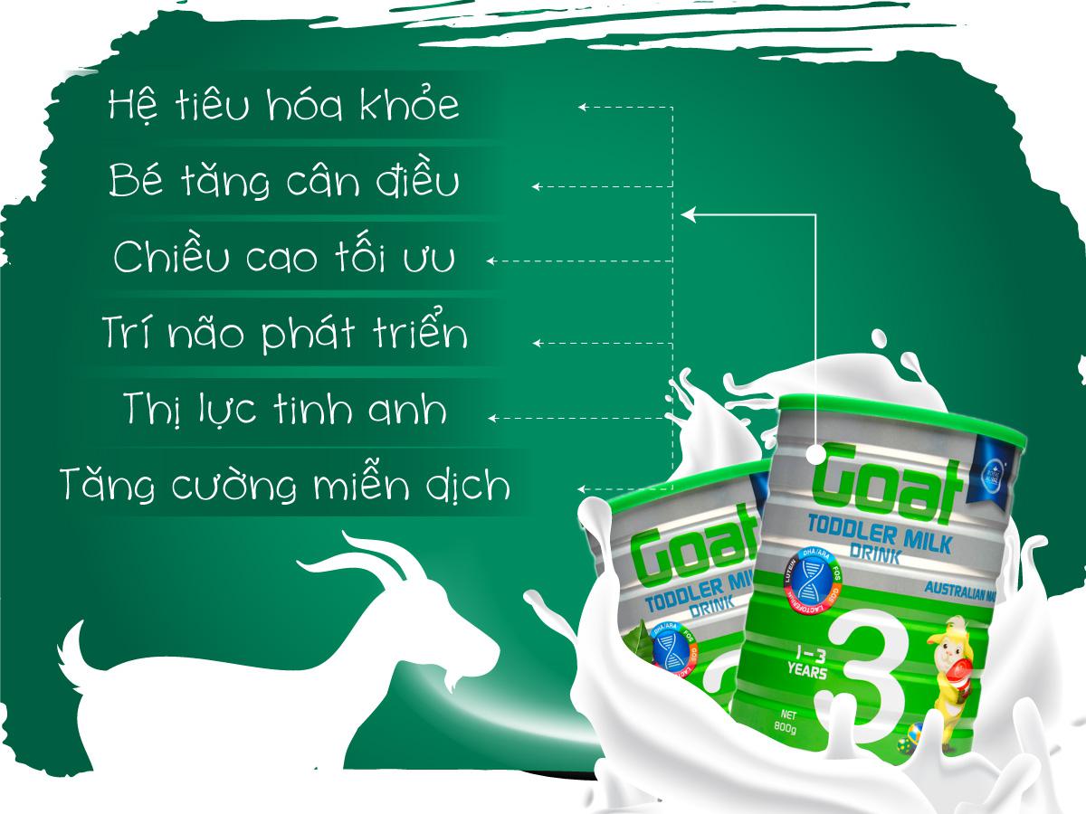 Tại sao nên chọn sữa dê hoàng gia Úc cho bé từ 1 - 3 tuổi