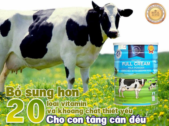 Sữa Hoàng Gia Úc Full Cream: Công thức thành phần dinh dưỡng