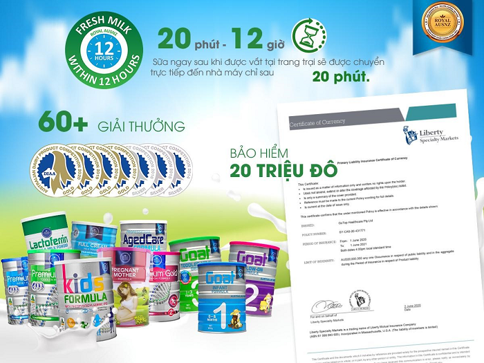 Những con số biết nói để chứng minh sự uy tín của sữa hoàng gia Úc Lactoferrin Formula Milk Powder