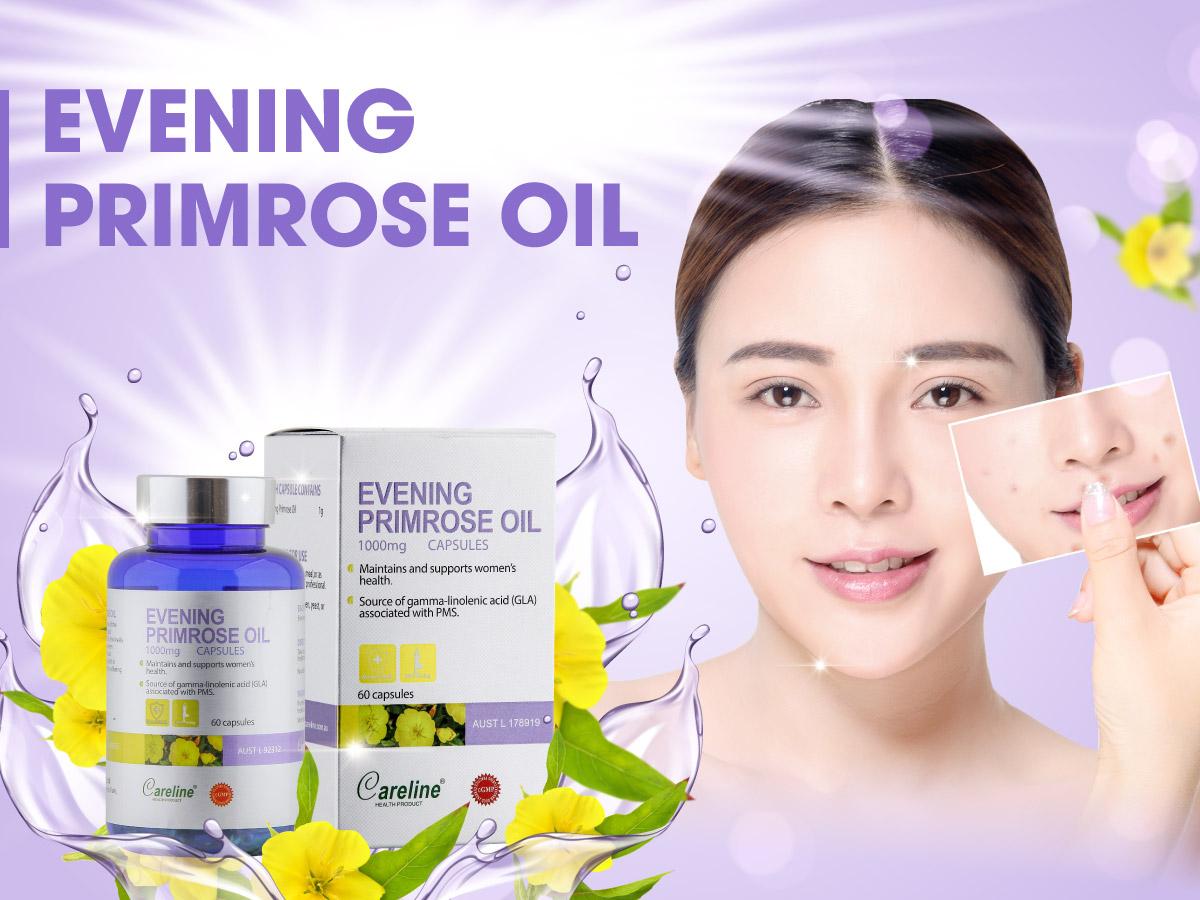 CARELINE EVENING PRIMROSE OIL 1000MG - TINH DẦU HOA ANH THẢO ÚC GIÚP TĂNG CƯỜNG SỨC KHỎE DA VÀ NỘI TIẾT