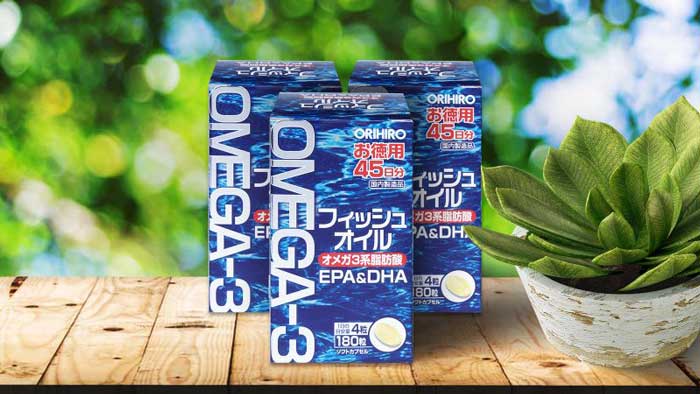 Viên uống dầu cá Omega 3, EPA & DHA Orihiro Nhật Bản hộp 180 viên