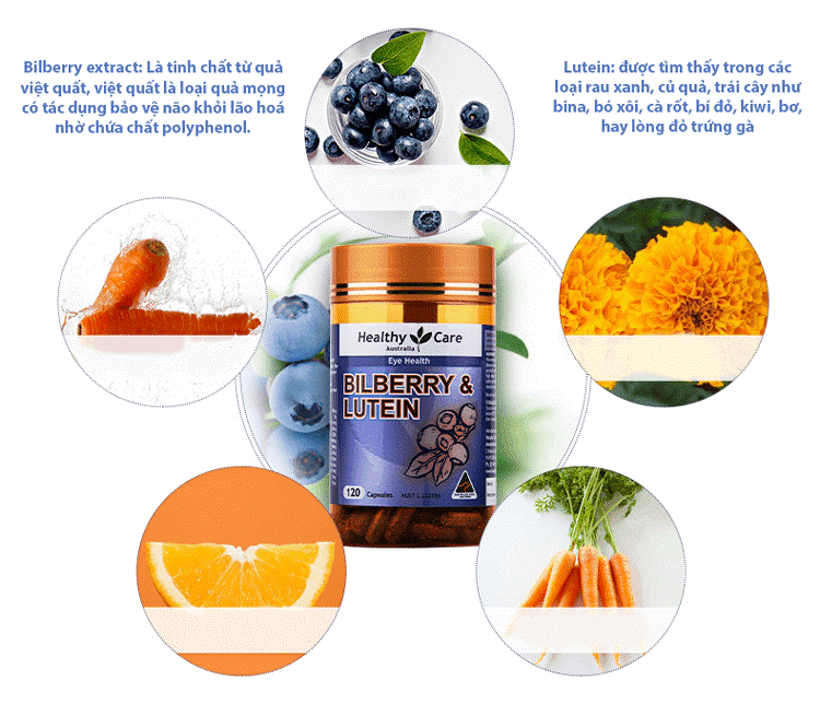  Viên uống bổ mắt Heathy Care Bilbery & Lutein