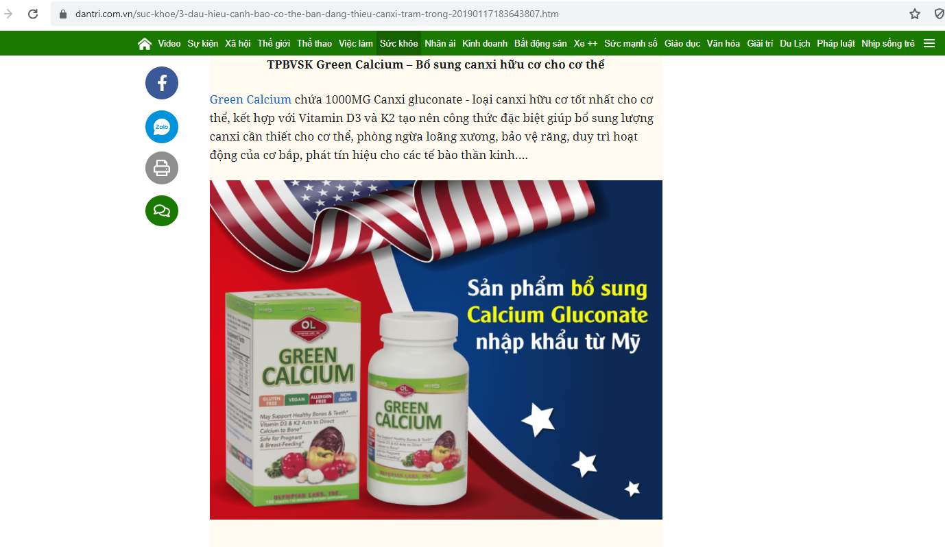 green calcium có tốt không - báo đưa tin về sản phẩm - dantri.com
