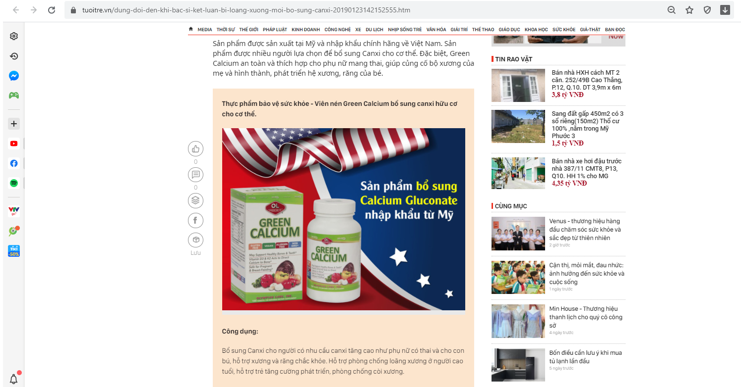 green calcium có tốt không - báo đưa tin về sản phẩm - tuoitre.vn